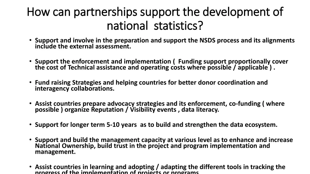 how can partnerships support the development 1