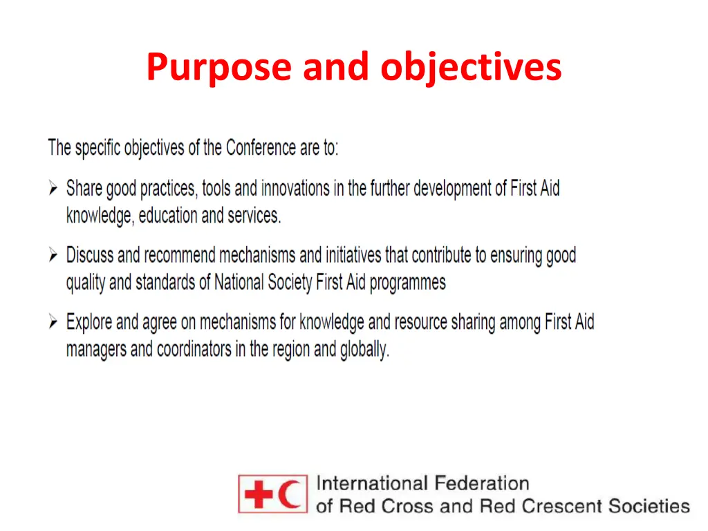 purpose and objectives