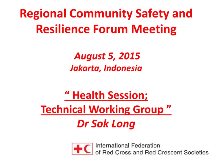 regional community safety and resilience forum