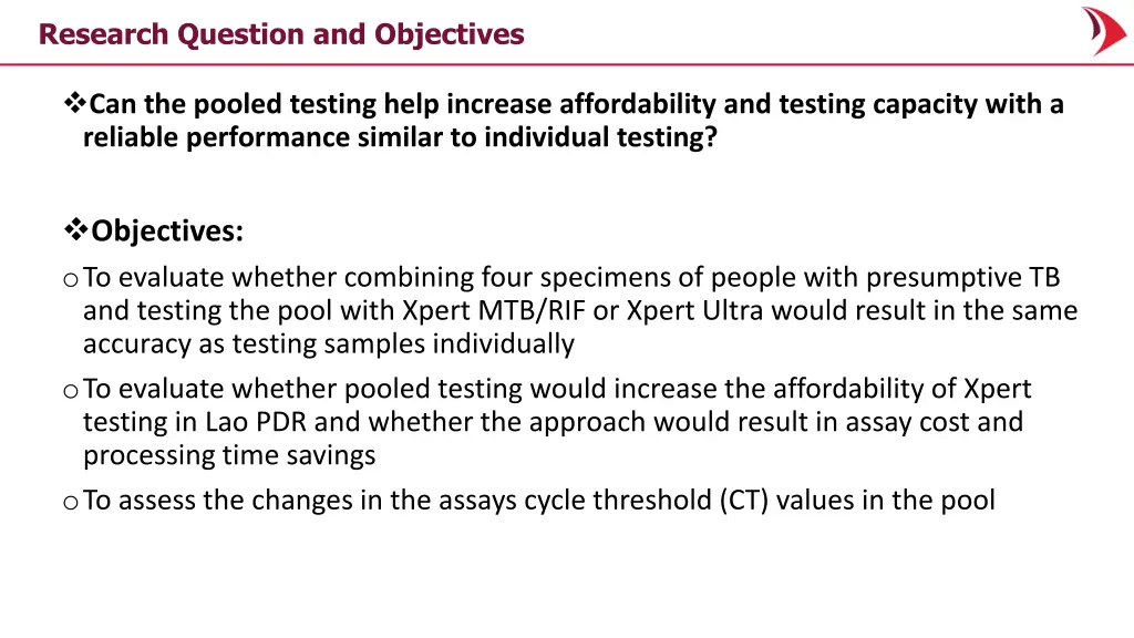 research question and objectives