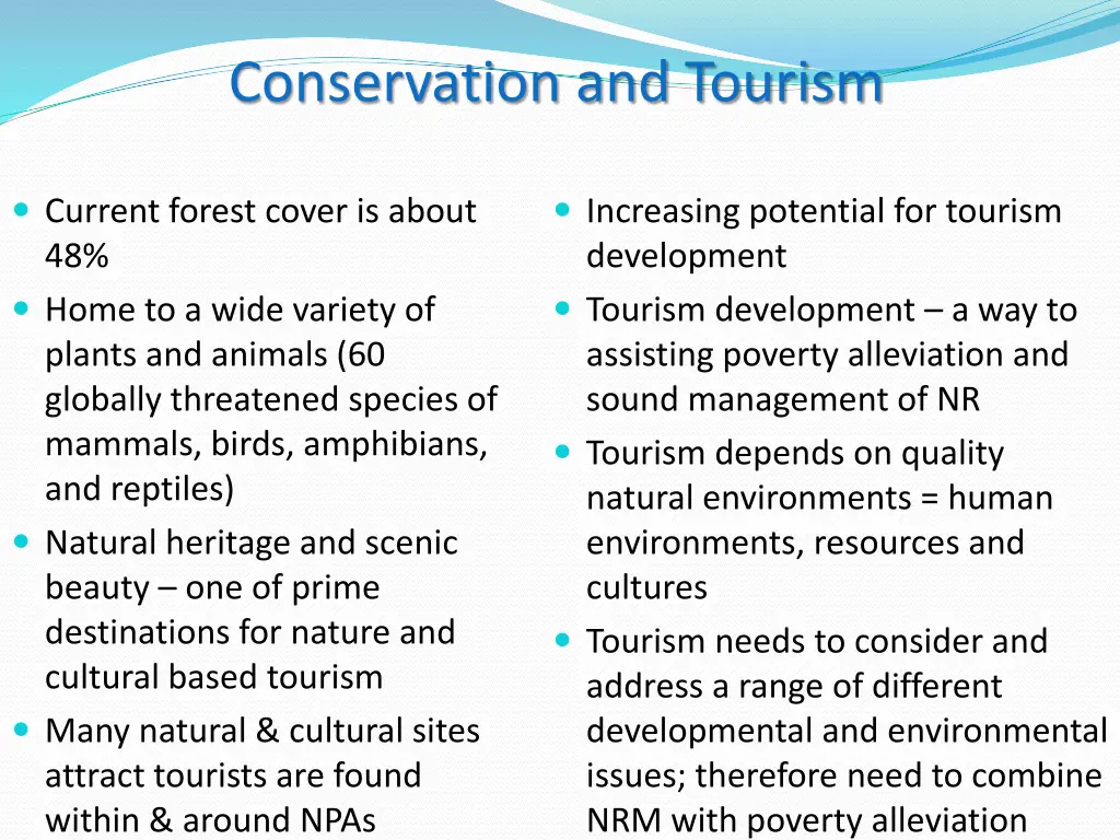 conservation and tourism