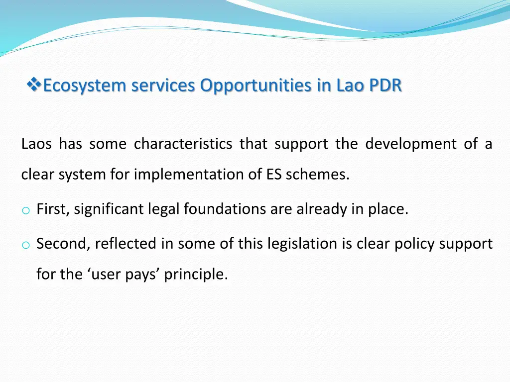 ecosystem services opportunities in lao pdr