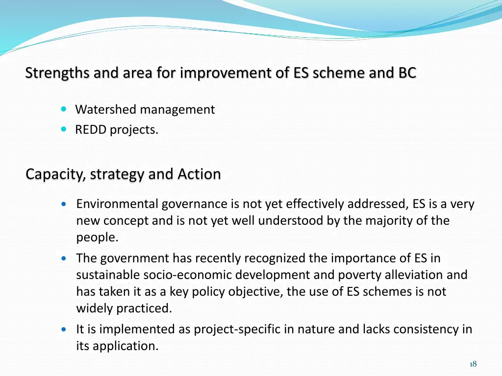 strengths and area for improvement of es scheme