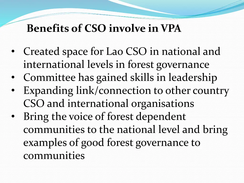 benefits of cso involve in vpa