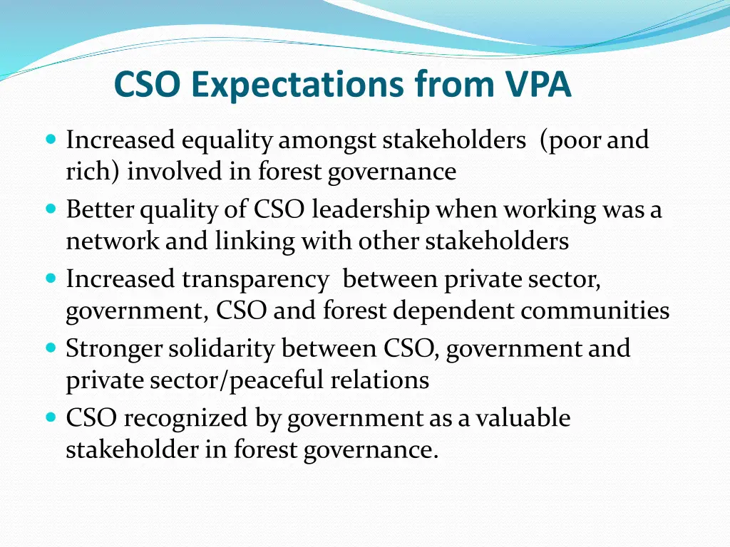 cso expectations from vpa