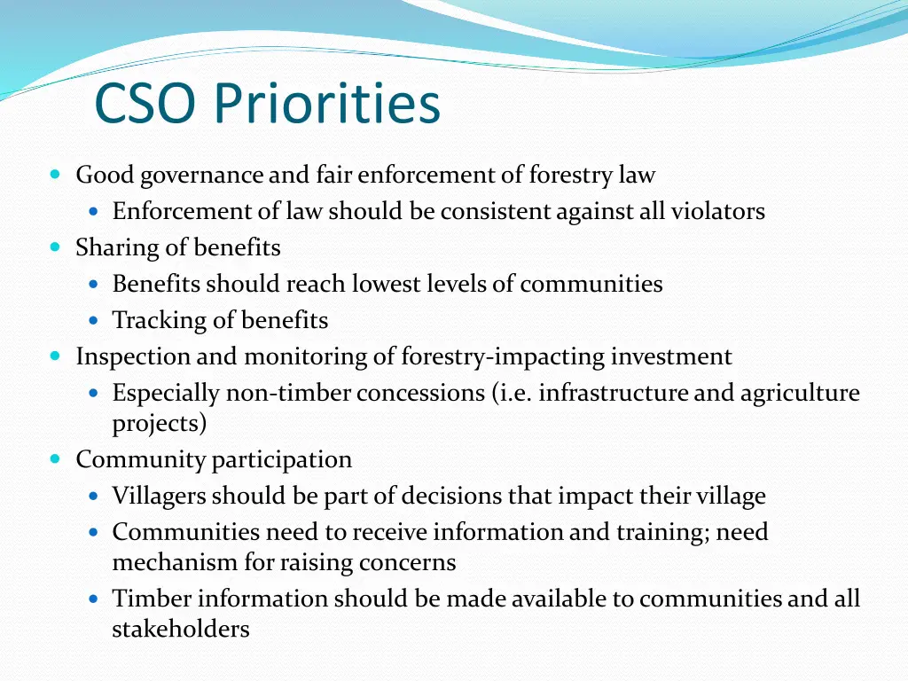 cso priorities