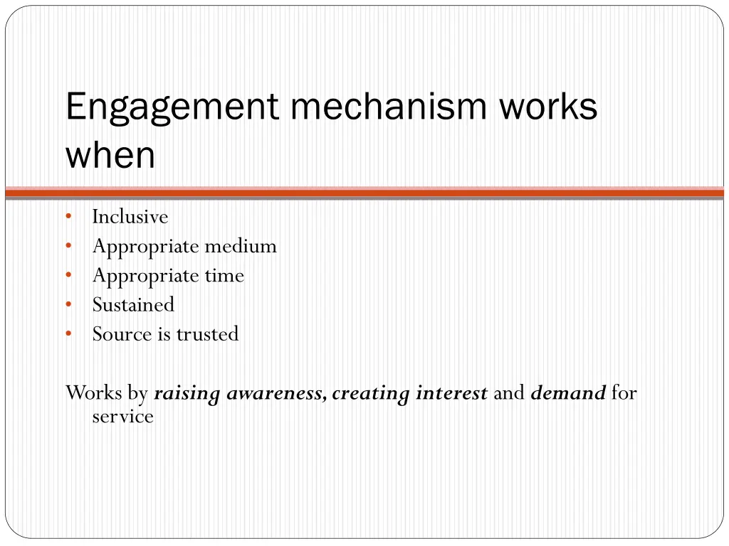 engagement mechanism works when