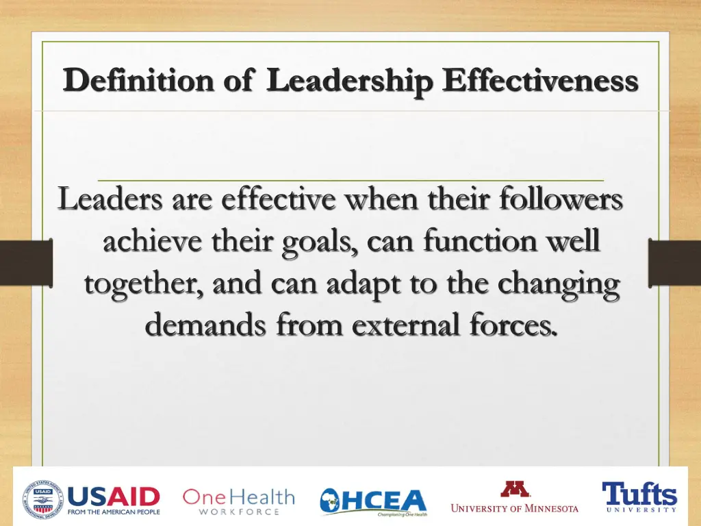 definition of leadership effectiveness