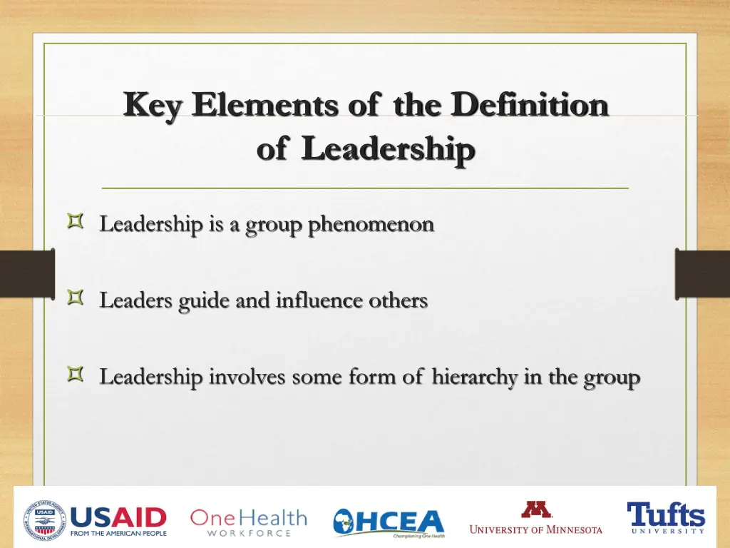 key elements of the definition of leadership