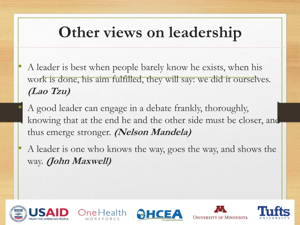 other views on leadership