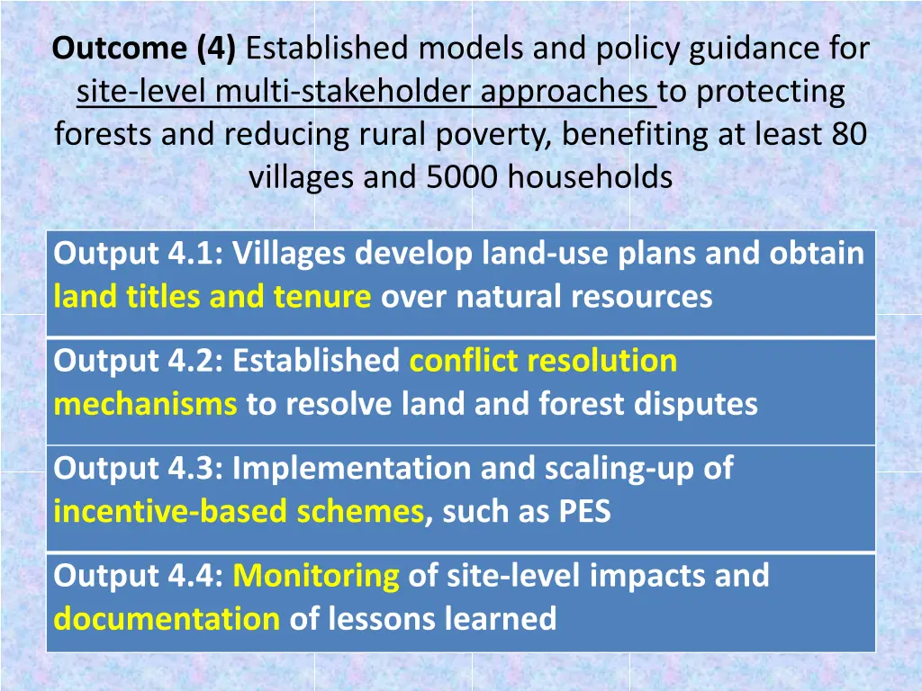 outcome 4 established models and policy guidance