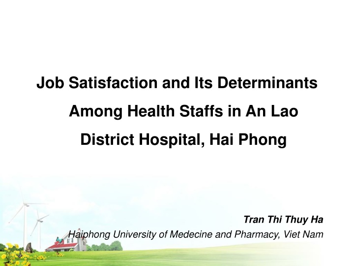 job satisfaction and its determinants