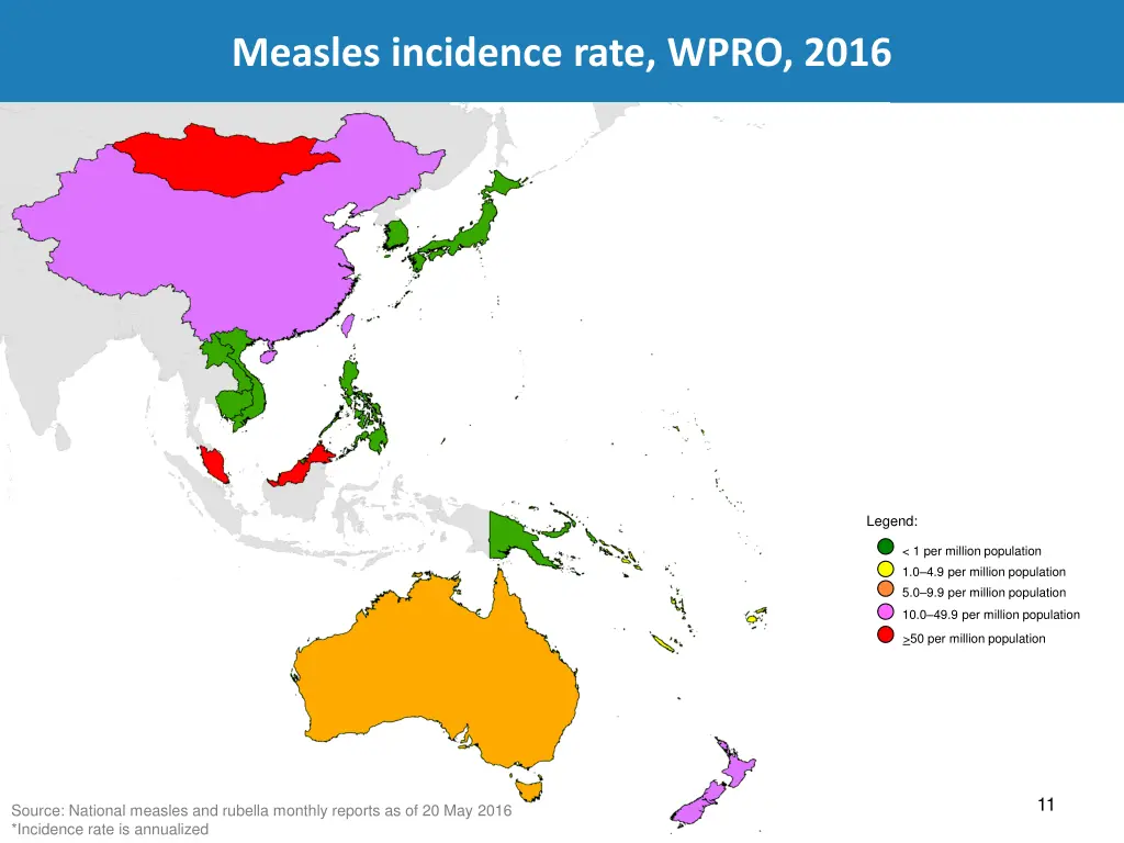 measles incidence rate wpro 2016