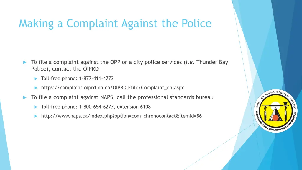 making a complaint against the police