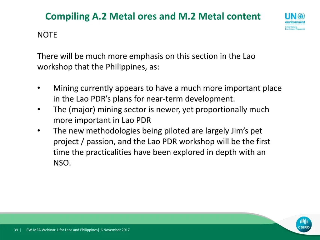 compiling a 2 metal ores and m 2 metal content 1