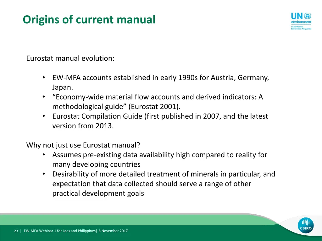 origins of current manual