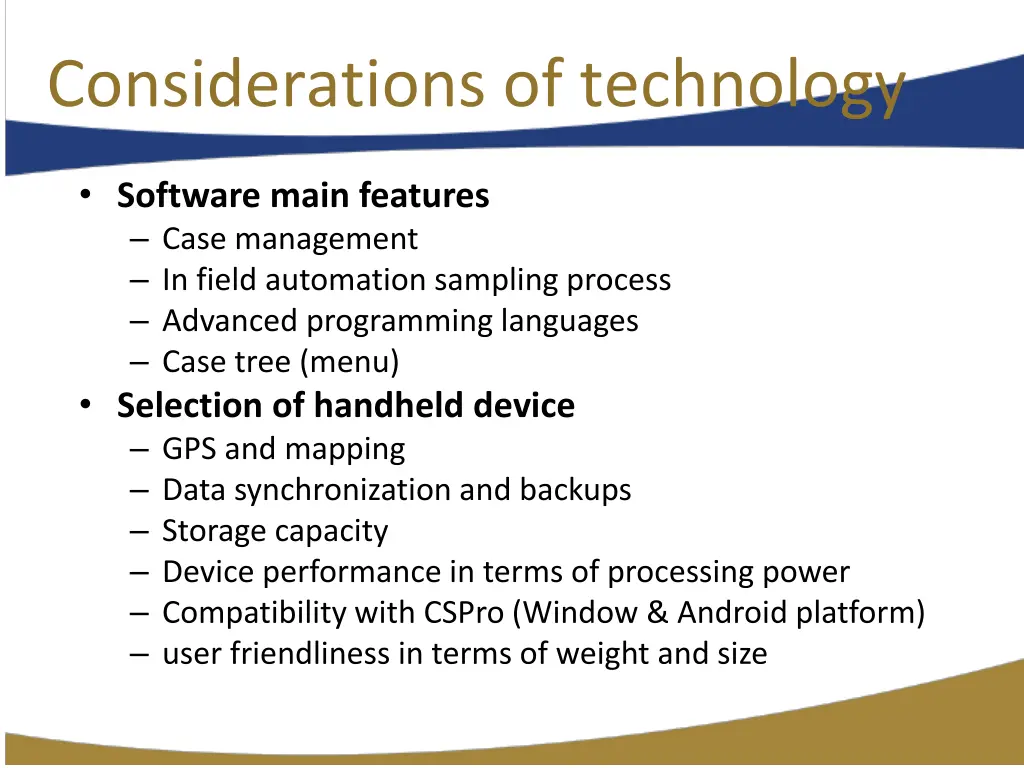 considerations of technology