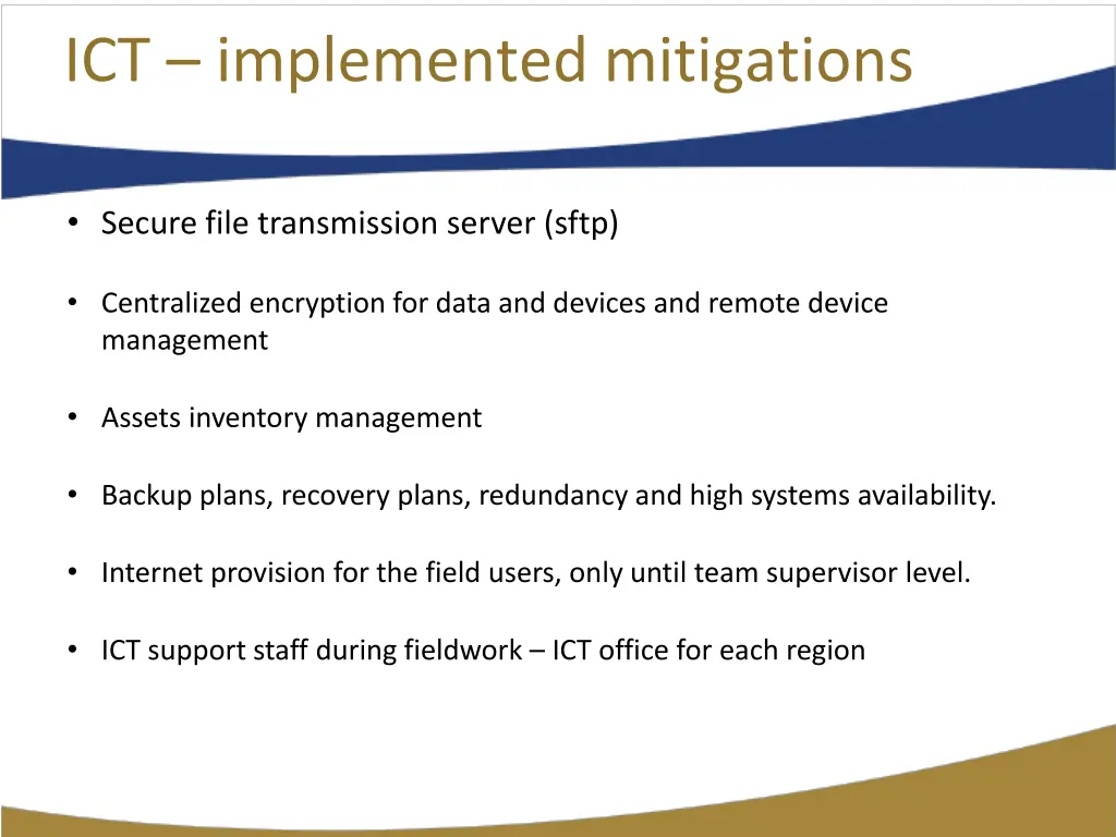 ict implemented mitigations