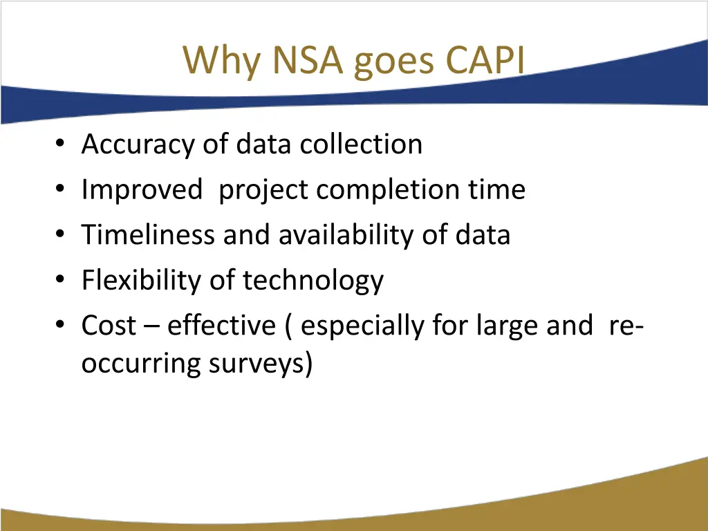 why nsa goes capi