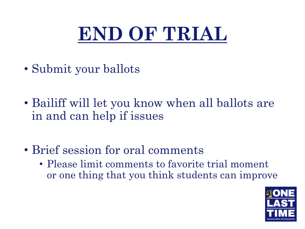 end of trial