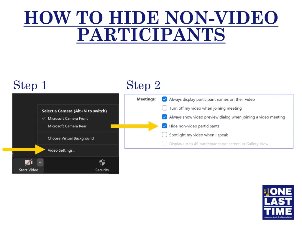 how to hide non video participants 1