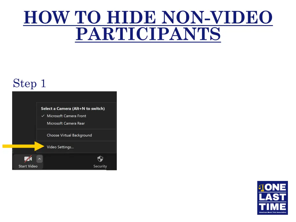 how to hide non video participants