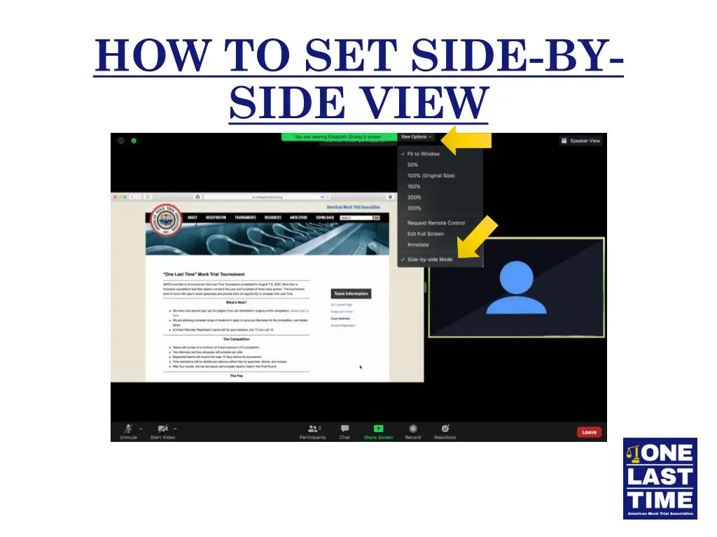 how to set side by side view