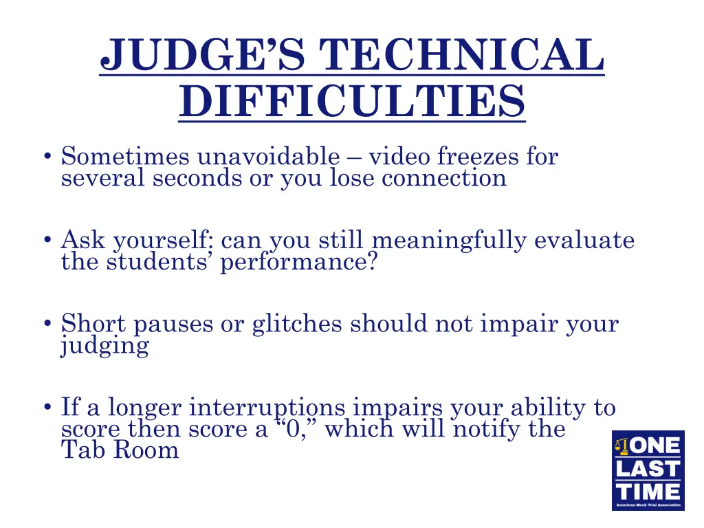 judge s technical difficulties