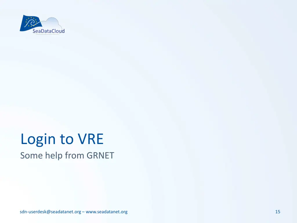 login to vre some help from grnet