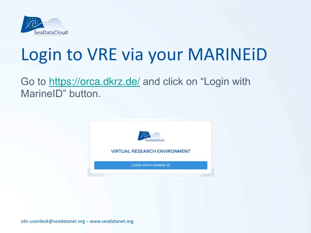 login to vre via your marineid