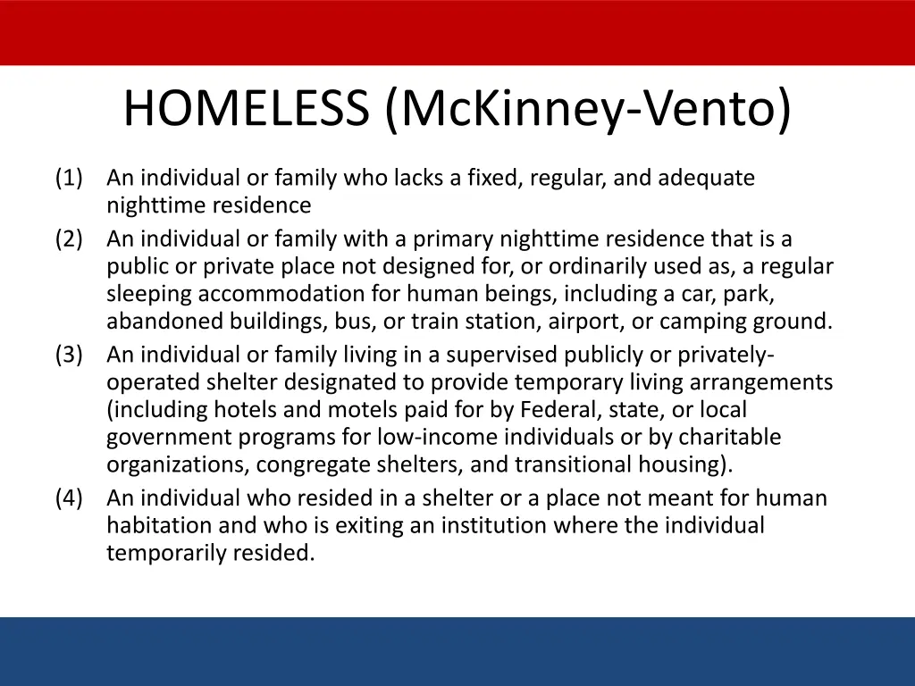 homeless mckinney vento