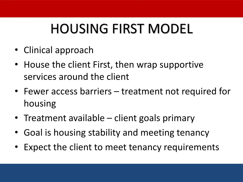 housing first model