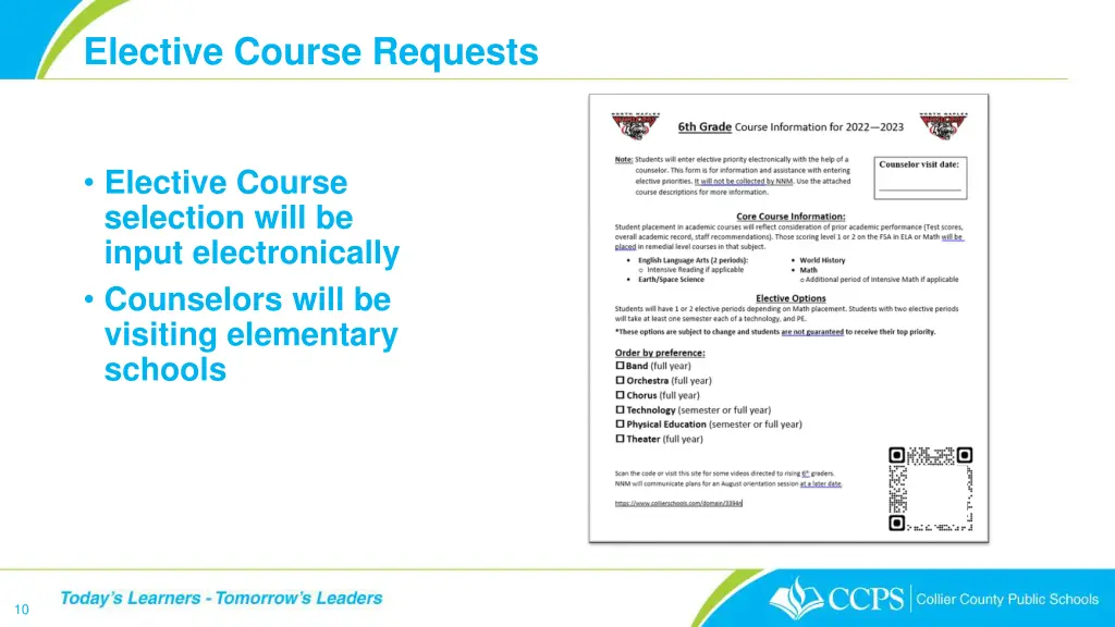 elective course requests