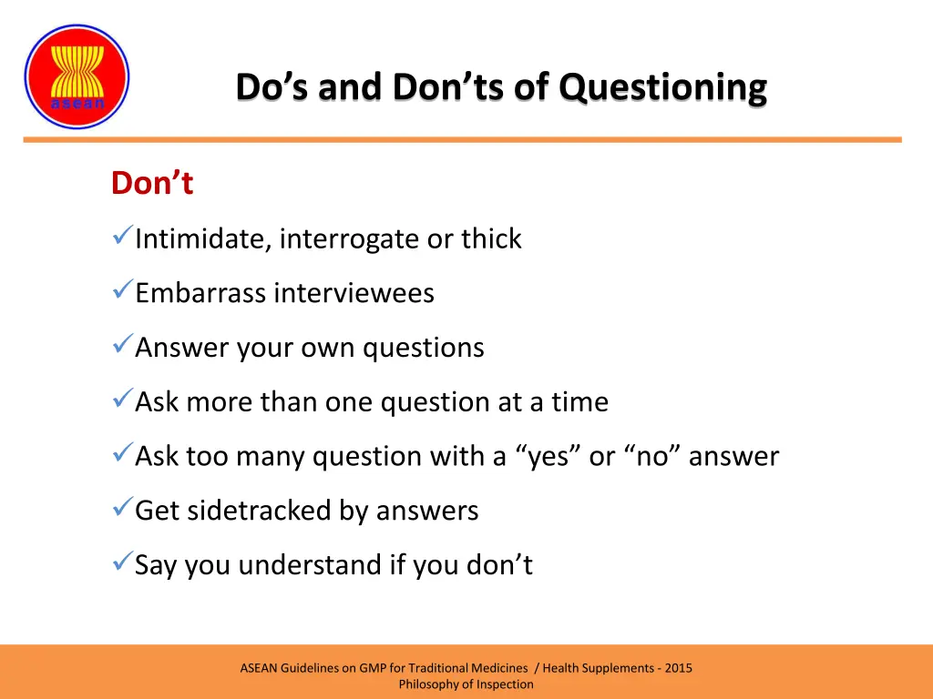 do s and don ts of questioning