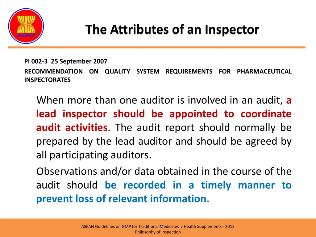 the attributes of an inspector 4