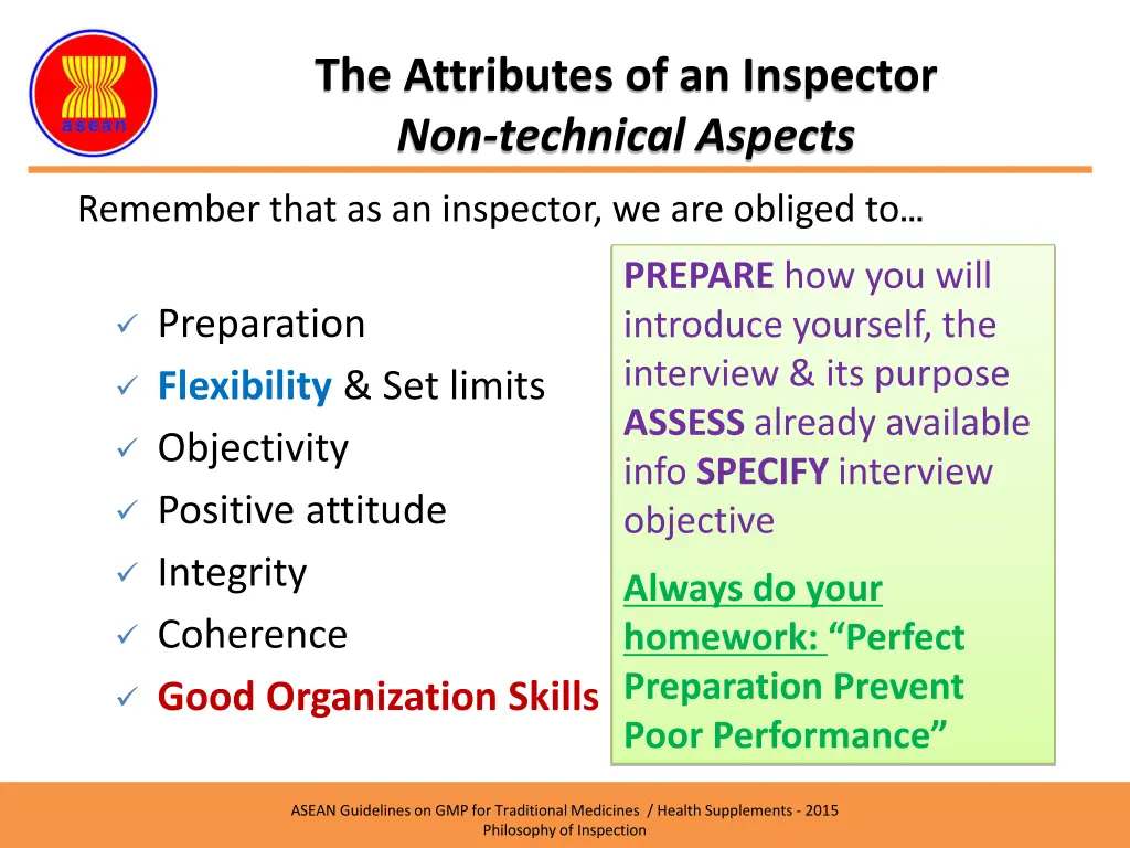 the attributes of an inspector non technical 1