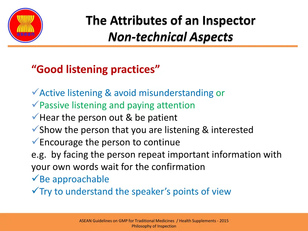 the attributes of an inspector non technical 7