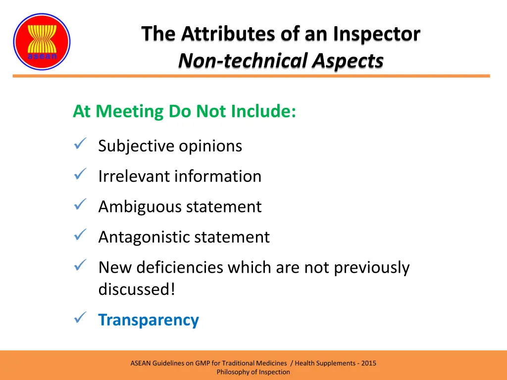 the attributes of an inspector non technical 8