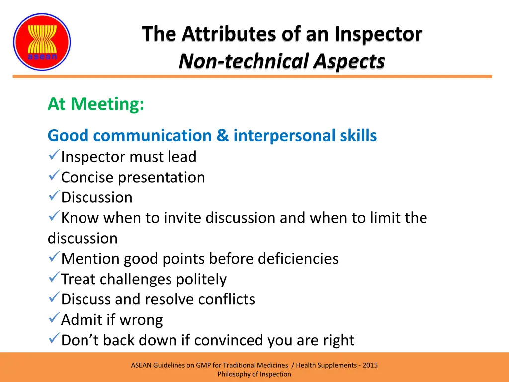 the attributes of an inspector non technical 9