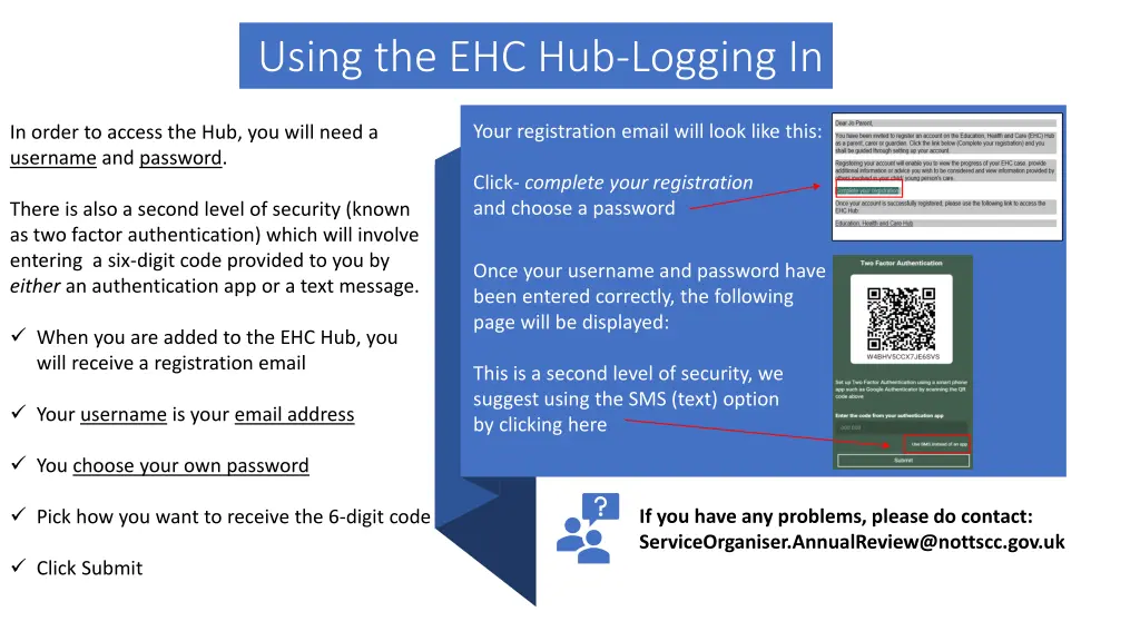 using the ehc hub logging in