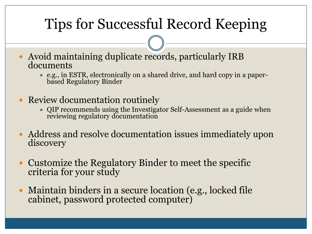 tips for successful record keeping 19