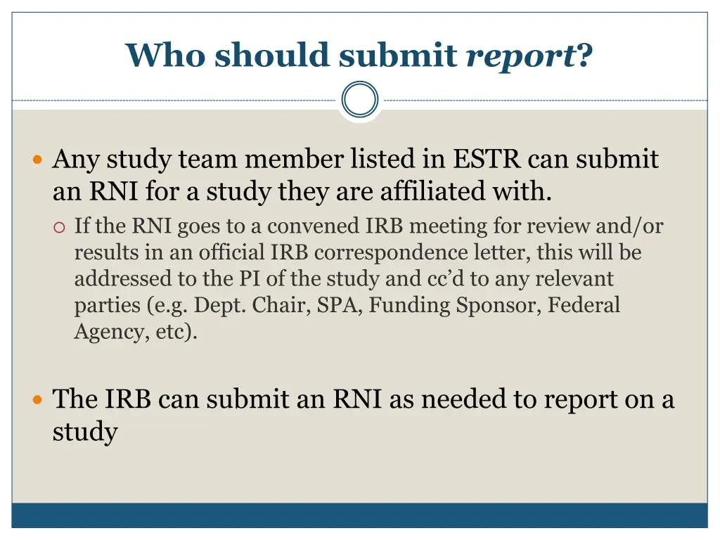 who should submit report