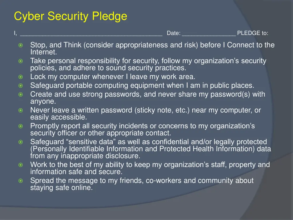 cyber security pledge