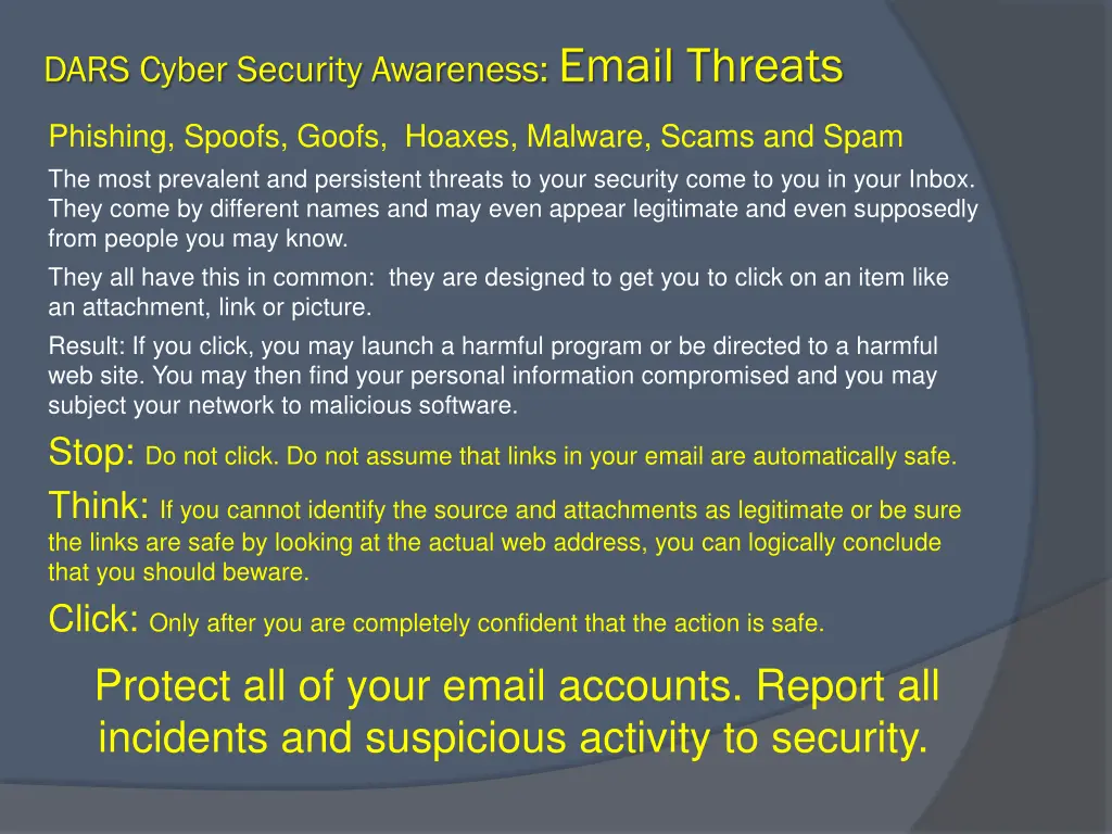 dars cyber security awareness email threats