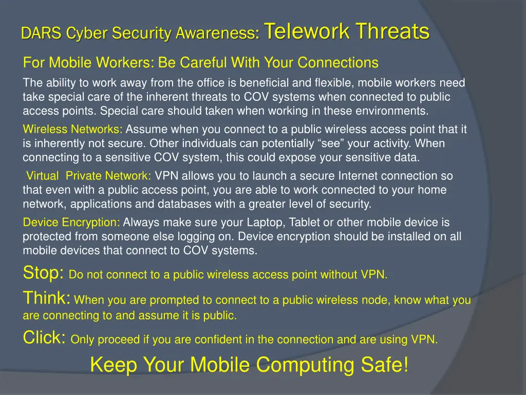 dars cyber security awareness telework threats