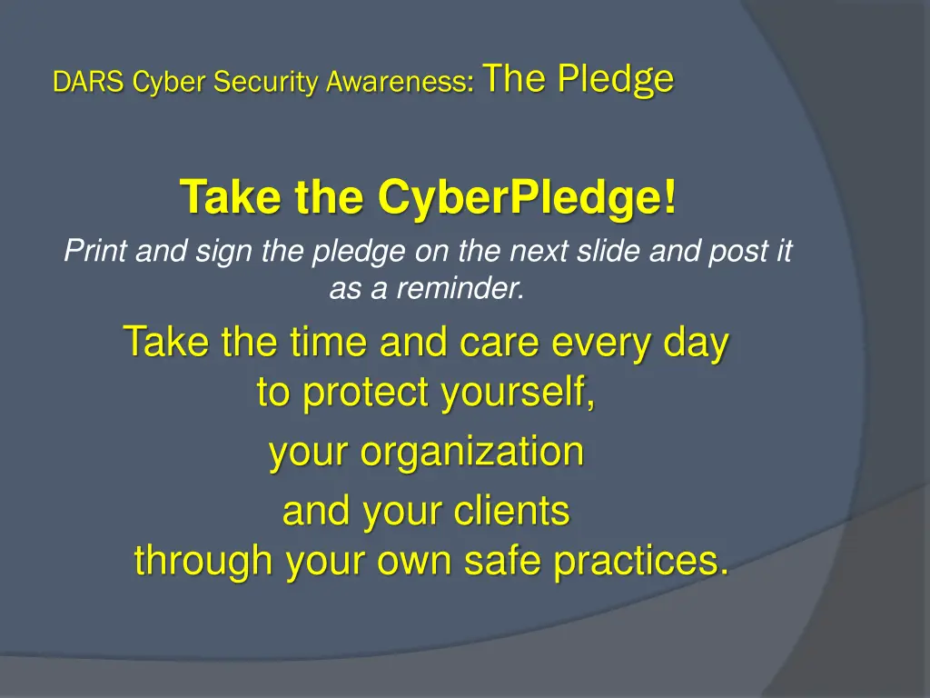 dars cyber security awareness the pledge