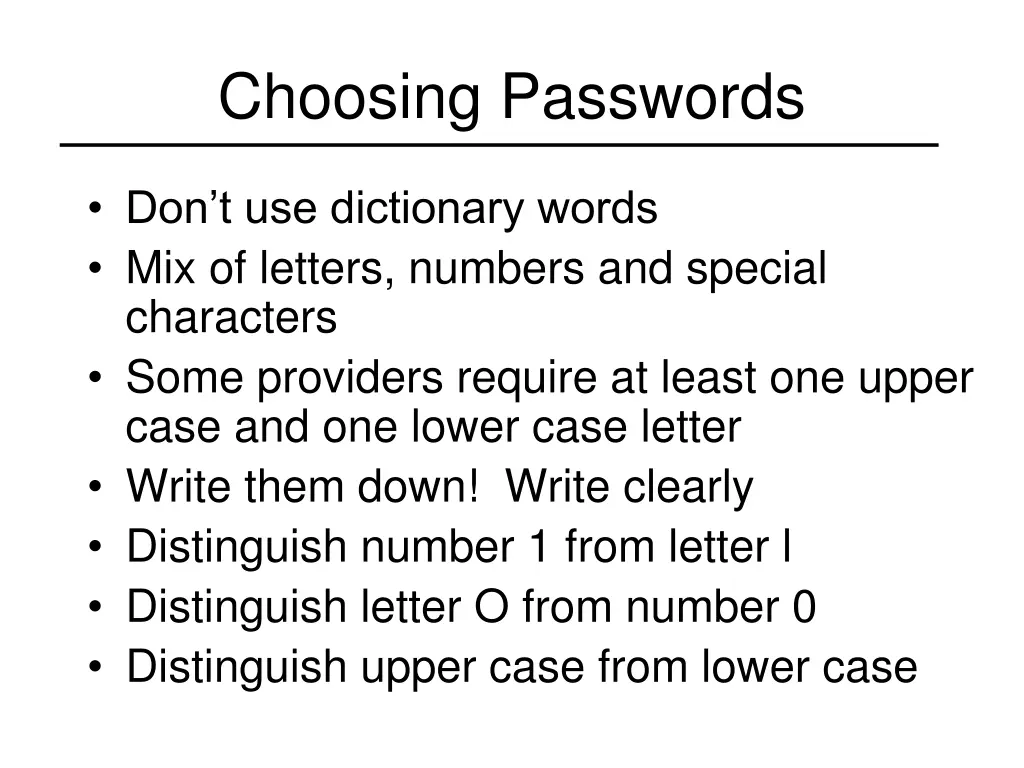 choosing passwords