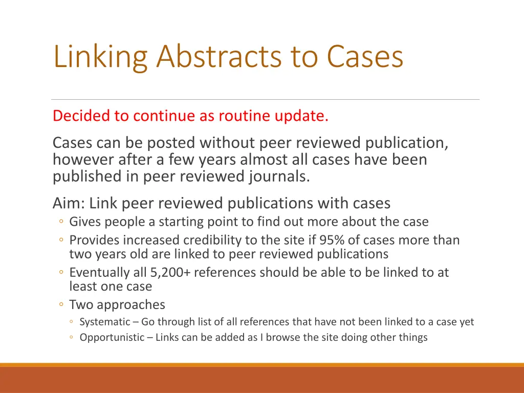 linking abstracts to cases