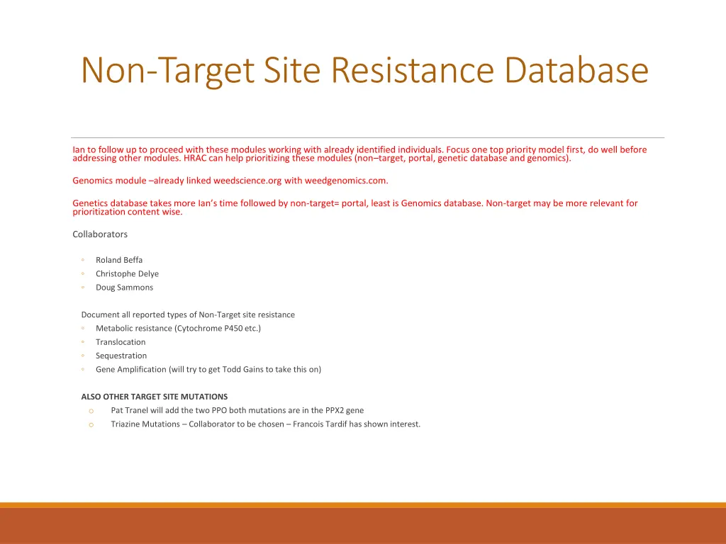 non target site resistance database