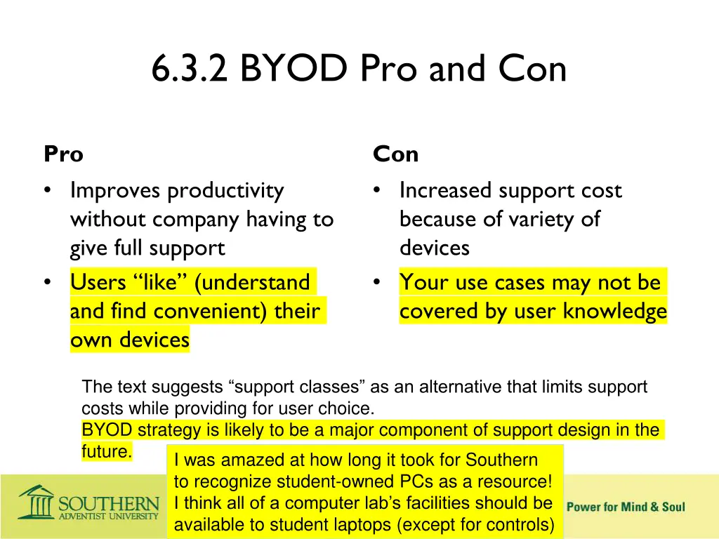 6 3 2 byod pro and con